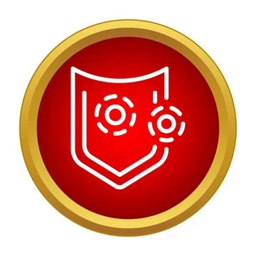 Shield protecting from virus and bacteria icon 스톡 일러스트