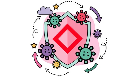 Shield Protection Against Virus and Bacteria Animation for Healthcare Footag Stock-Footage 335803181