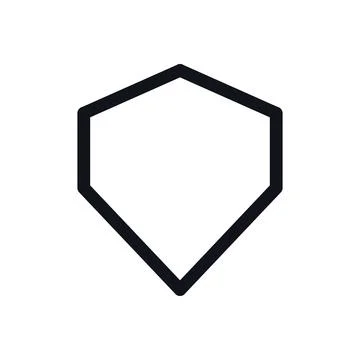 Shield Protection Black White Line Icon Editable Stroke Vector Symbol Stock Illustration