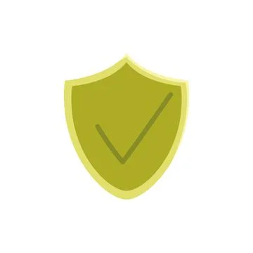Shield protection check mark icon white background Stock Illustration