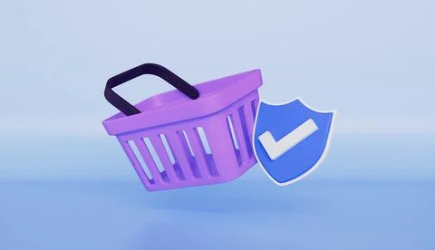 Shield protection with check mark for online payment safety, Quality guarantee Stock Illustration
