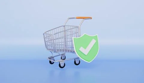 Shield protection with check mark for online payment safety, Quality guarantee Stock Illustration
