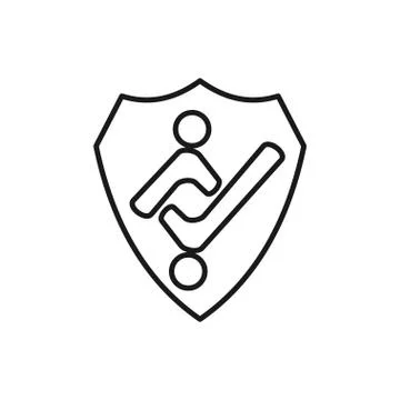 Shield protection Commitment Teamwork Together Outline Logo 스톡 일러스트