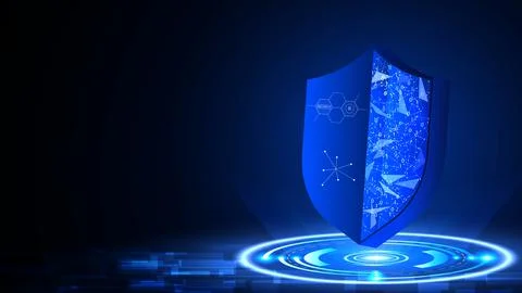 Shield Protection Cyber security Technology Stock Illustration