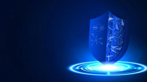 Shield Protection Cyber security Technology Stock Illustration