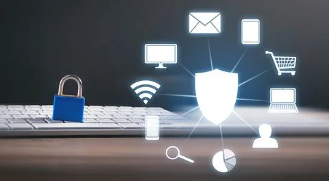 Shield protection. Data Protection. Technology. Internet Stock Photos