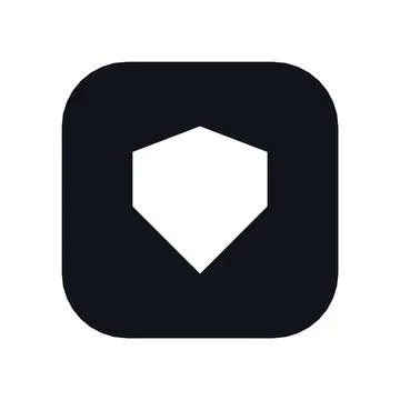 Shield Protection Icon Black Rounded Square Button Business Finance Symbol 库存插图