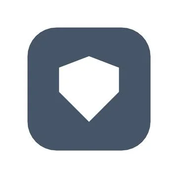 Shield Protection Icon Color Rounded Square Button Business Finance Symbol Stock Illustration