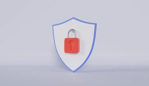 Shield protection icon with padlock Security Protection modern guard shield Stock Photos