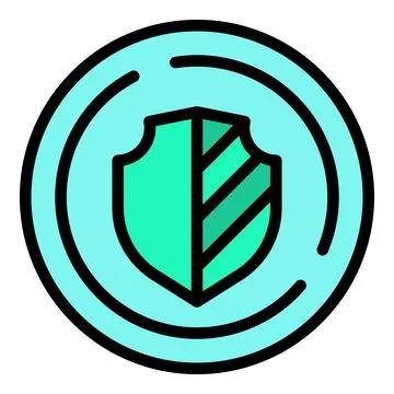 Shield protection icon vector flat 库存插图