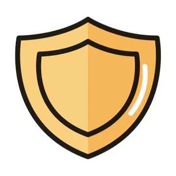 Shield protection internet web technology interface line and fill style icon Illustrazione stock