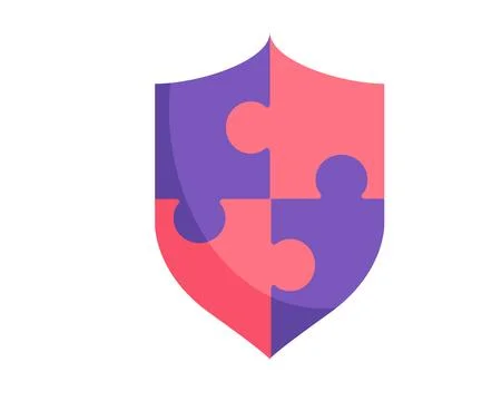 Shield protection jigsaw puzzle vector 스톡 일러스트