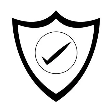 Shield protection online security isolated in black and white Illustrazione stock