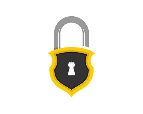 Shield protection with padlock shape logo Stock Illustration