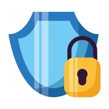 Shield protection padlock vector illustration 库存插图