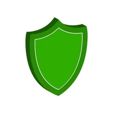 Shield, protection symbol. Flat Isometric Icon or Logo. 3D Style Pictogram fo Stock Illustration