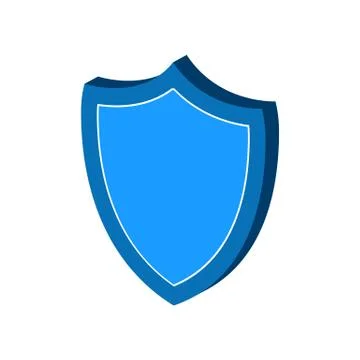 Shield, protection symbol. Flat Isometric Icon or Logo. 3D Style Pictogram fo Stock Illustration