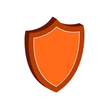 Shield, protection symbol. Flat Isometric Icon or Logo. 3D Style Pictogram fo Stock Illustration