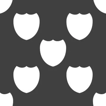 Shield protection web icon. flat design. Seamless pattern. Illustrazione stock
