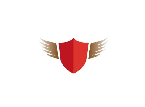 Shield protection with Wings Logo Stockillustratie