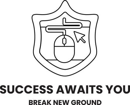 Shield protects computer mouse and cursor Stock Illustration