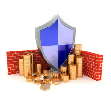 Shield protects Money Stock Illustration