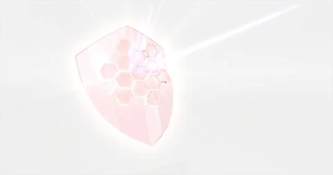 Shield protects from rays, sun rays, UV light. Stock Illustration