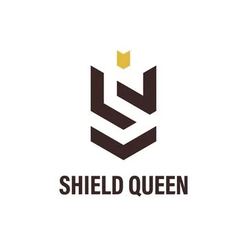 Shield Queen Logo with typography Letter S Template Premium Logos Stock Illustration