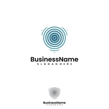 Shield Radar and sonar scanner for high security logo design 스톡 일러스트