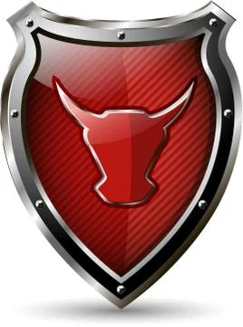 Shield with the red bull Stock Illustration