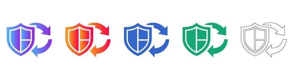 Shield Refresh and Security Update Icons Illustration