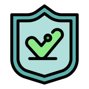 Shield reliability icon color outline vector Stockillustratie