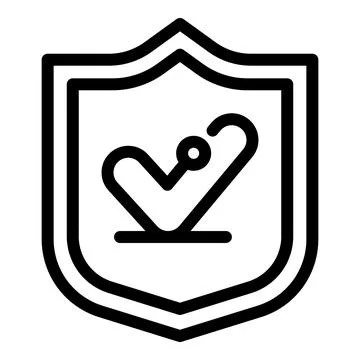 Shield reliability icon, outline style Stockillustratie