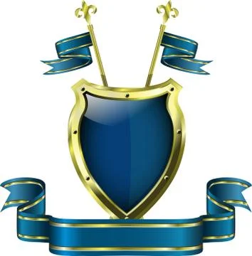 Shield with a ribbon Stock Illustration