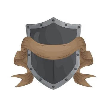 Shield with Ribbon Stock Illustration