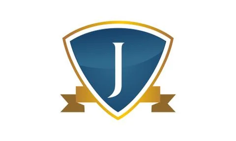 Shield Ribbon Letter J Stock-Illustration