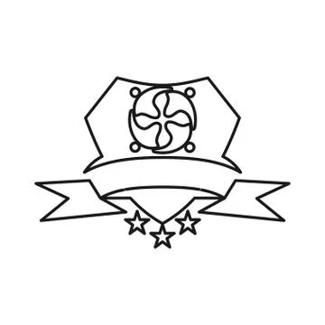 Shield ribbon star Commitment Teamwork Together Outline Logo 스톡 일러스트