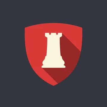 Shield with rook vector illustration Illustrazione stock