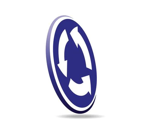 Shield of roundabout road sign Stock Illustration