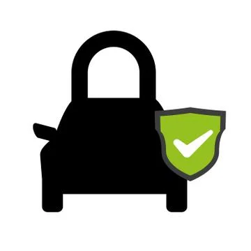Shield with safe car secure padlock vector illustration Stock-Illustration