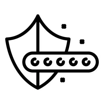 Shield safe cipher icon, outline style Stock Illustration
