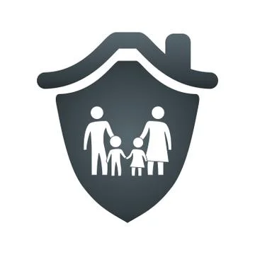 Shield with safe family secure padlock vector illustration Stock-Illustration