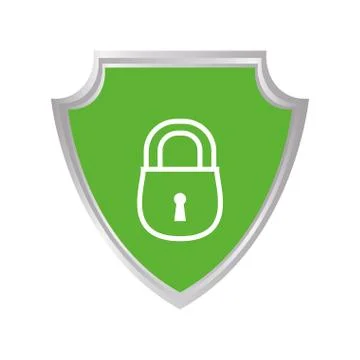 Shield with safe secure padlock Stock-Illustration
