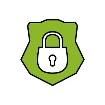 Shield with safe secure padlock vector illustration Stock-Illustration