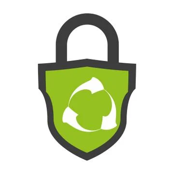 Shield with safe secure padlock vector illustration Stock-Illustration