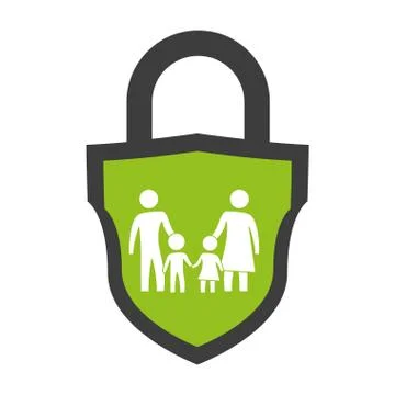 Shield with safe secure padlock vector illustration Stock Illustration
