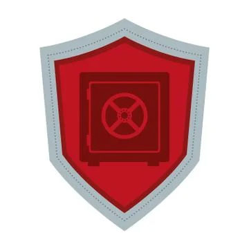 Shield with safety box icon 스톡 일러스트