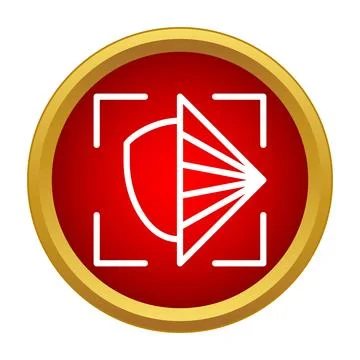 Shield scanning security system icon Stock Illustration