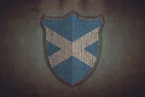 Shield with scotland flag. Stock Illustration