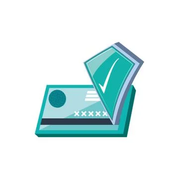 Shield secure with credit card Stock-Illustration